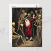 Spooky Party with Santa and the Skeletons Postkarte (Vorne/Hinten)