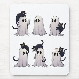 Spooky Pastel Gothic Geister Schwarze Katzen Hallo Mousepad
