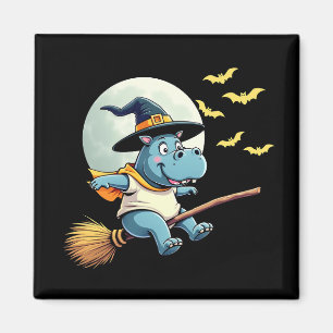 Spooky Pastel Halloween Baby Moo Deng Hippo Magnet