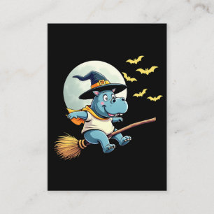 Spooky Pastel Halloween Baby Moo Deng Hippo Visitenkarte
