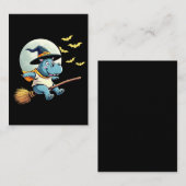 Spooky Pastel Halloween Baby Moo Deng Hippo Visitenkarte (Vorne/Hinten)