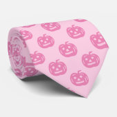 Spooky Pastel Pink Pumpkin Pattern Halloween Krawatte (Gerollt)