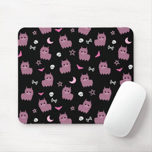 Spooky pastellfarbenes Lama-Muster, lila Mousepad (Mit Mouse)