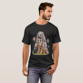 Spooky Patchwork Floral Ghost German Shepherd Dog  T-Shirt (Vorne ganz)