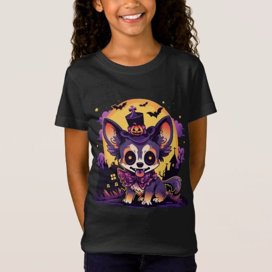 Spooky Paws Halloween Anime Chihuahua T-Shirt (Vorderseite)