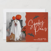 Spooky Paws Halloween Foto-Weihnachtskarte Karte (Vorderseite)