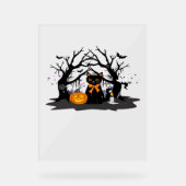 Spooky Paws & Pumpkin Halloween Nights Classic T-S Acrylschild (Vorderseite)