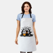 Spooky Paws & Pumpkin Halloween Nights Classic T-S Schürze (Getragen)