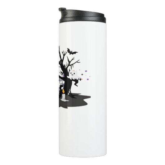 Spooky Paws & Pumpkin Halloween Nights Classic T-S Thermosbecher (Nach rechts gedreht)