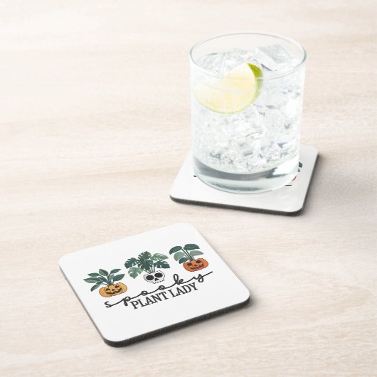 Spooky Pflanze Lady Halloween Monstera Design Getränkeuntersetzer (Rechte Seite)