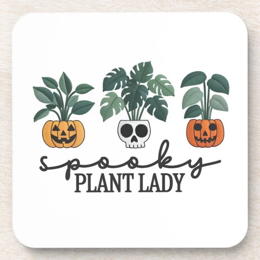Spooky Pflanze Lady Halloween Monstera Design Getränkeuntersetzer (Vorderseite)
