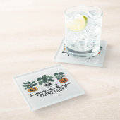 Spooky Pflanze Lady Halloween Monstera Design Glasuntersetzer (Schrägansicht)