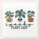 Spooky Pflanze Lady Halloween Monstera Design Glasuntersetzer (Vorderseite)