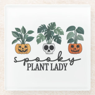 Spooky Pflanze Lady Halloween Monstera Design Glasuntersetzer