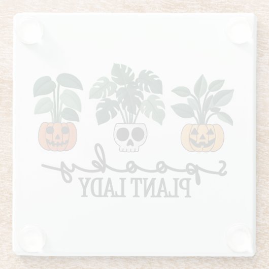 Spooky Pflanze Lady Halloween Monstera Design Glasuntersetzer (Rückseite)