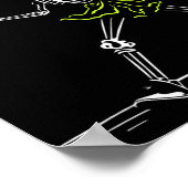 Spooky Pickleball Halloween Skelett Frauen tanzt z Poster (Ecke)