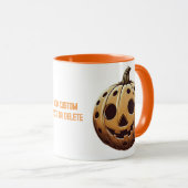 Spooky Pickleball Pumpkin Pickleballer Halloween Tasse (VorderseiteRechts)