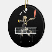 Spooky Pickleball Skeleton Player Fan Halloween Pi Keramik Ornament (Links)