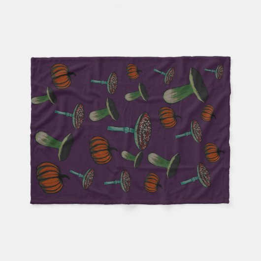 Spooky Pilzdecke Fleecedecke (Vorderseite (Horizontal))