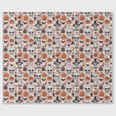 Spooky Pink Halloween Thema Tile Geschenkpapier (Flach)