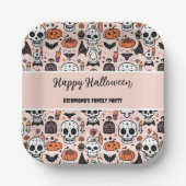 Spooky Pink Halloween Thema Tile Pappteller (Vorderseite)