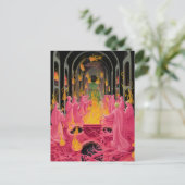 Spooky Pink Occult Ritual Postkarte (Stehend Vorderseite)