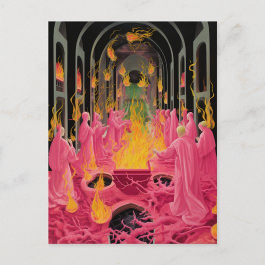 Spooky Pink Occult Ritual Postkarte (Vorderseite)