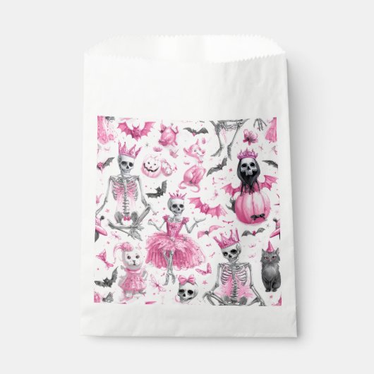 Spooky Pink Skeleton Prinzessin Halloween Fvor Bag Geschenktütchen (Vorderseite)