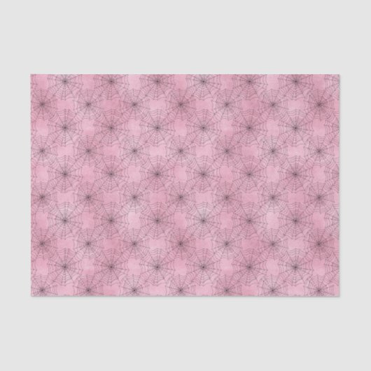 Spooky Pink und Black Spiderweb Seidenpapier (Vorderseite)