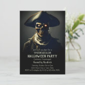 Spooky Pirate Halloween Party Einladung (Stehend Vorderseite)