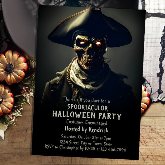 Spooky Pirate Halloween Party Einladung