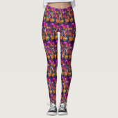 Spooky Pitbull Halloween Hexe und Pumpkin Leggings (Vorderseite)