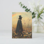 Spooky Plague Doctor in the Meadow Postkarte (Stehend Vorderseite)