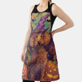 Spooky Poodle Hund Halloween Hexe und Kürbis Schürze (InSitu)