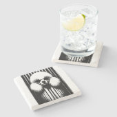 Spooky Poodle mit Grunge-Ästhetik Steinuntersetzer (Seitenansicht)