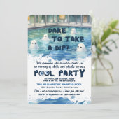 Spooky Pool Party Einladung (Stehend Vorderseite)