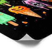 Spooky Popsice Ice Cream Summer Party Halloween S Poster (Ecke)