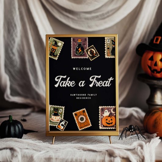 Spooky Postage Briefmarke Halloween-Party Poster