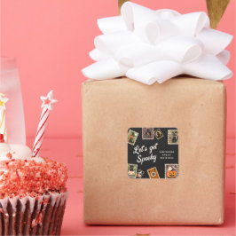 Spooky Postage Briefmarke Halloween-Party Quadratischer Aufkleber