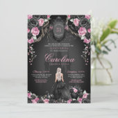 Spooky Princess Gothic Halloween Quinceanera Einladung (Stehend Vorderseite)