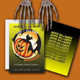 Spooky Pumpkin Bat Halloween-Party Einladung
