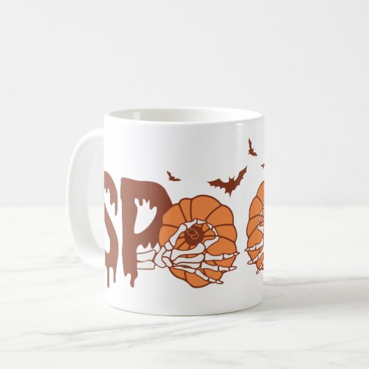Spooky Pumpkin Boobes Funny Halloween Kaffeetasse (Vorderseite Links)