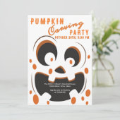 Spooky Pumpkin Carving Contest Halloween-Party Einladung (Stehend Vorderseite)
