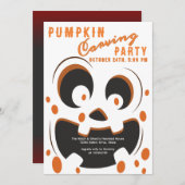 Spooky Pumpkin Carving Contest Halloween-Party Einladung (Vorne/Hinten)