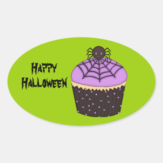 Spooky Pumpkin Cupcake/Halloween Goody-Bag Sticker (Vorderseite)