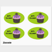 Spooky Pumpkin Cupcake/Halloween Goody-Bag Sticker (Blatt)