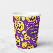 Spooky Pumpkin Custom Halloween Paper Cups Pappbecher (Rückseite)