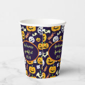 Spooky Pumpkin Custom Halloween Paper Cups Pappbecher (Rechts)