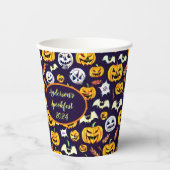 Spooky Pumpkin Custom Halloween Paper Cups Pappbecher (Vorderseite)