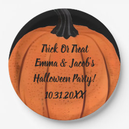 Spooky Pumpkin-Design mit benutzerdefinierten Text Pappteller